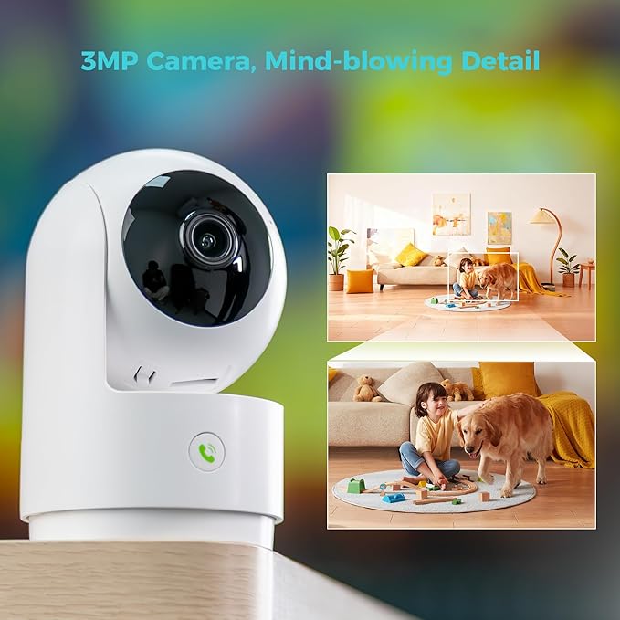 Vicohome 2K Indoor Camera, Plug-in, AI Tracking, Home Security, Pet/Baby Monitor, 360° View Pan/Tilt, Two Way Audio, Night Vision, Easy to Setup, Wi-Fi, Audible Alarm, 180 Days Exchange Policy