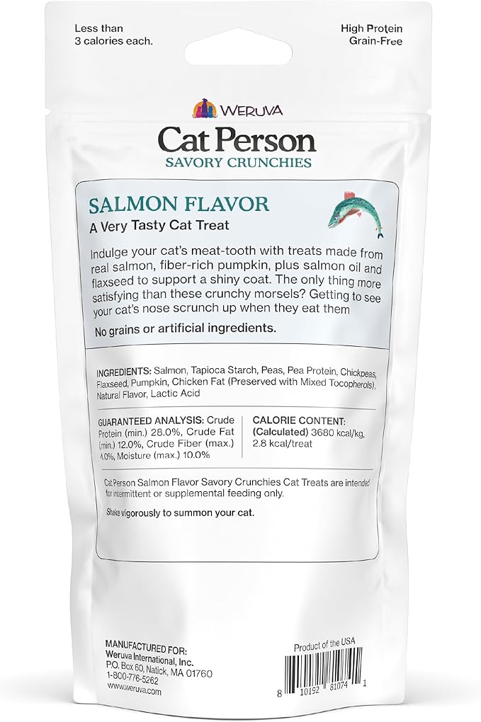 Cat Person, Salmon Savory Crunchies Cat Treats, 2oz Bag