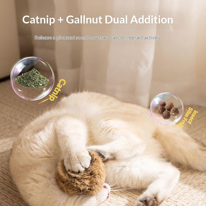 Rabbit Fur Ball Cat Toy, Soft and Comfortable, Durable and Scratch-Resistant, Won't Hurt Claws or Teeth, Self-Entertainment and Entertainment, Interactive Cat Toy (12 PCS)
