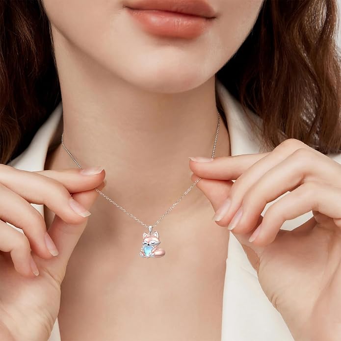 Guinea Pig/Raccoon/Butterfly/Panda/Hummingbird/Giraffe/Rabbit Necklace 925 Sterling Silver Animal Pendant Jewelry Gift for Women Mom