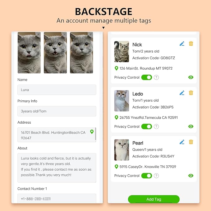 Reflective Cat Collar Personalized with Name ID Tag and Bell. QR Code Name Tag, Cat Smart ID Tag Breakaway.Ultra-Durable, Adjustable, Quick Release, Fits Most Cats (Pink)
