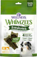Wellness WHIMZEES Freshzees Dog Dental Treat, Soft Chews, Freshens Breath, Medium Size, 14.81 oz Bag, 14 Count