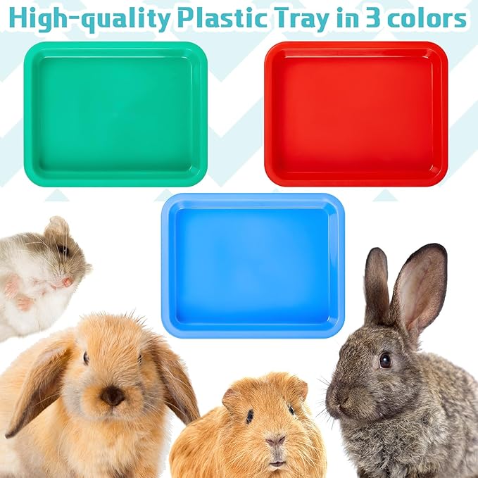 Tessco for you 3 Pcs Kitten Litter Box Shallow Low Entry Open Cat Litter Box Waterproof Plastic Small Rabbit Pan Tray Travel Toilet for Senior Cat Kitten Training(Fresh Color,15.1 x 12 x 1.4 Inch)