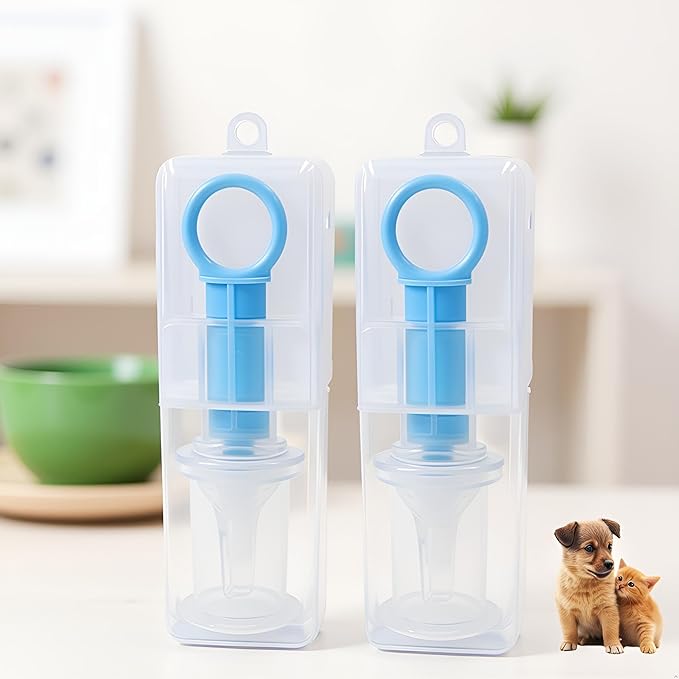 2Pcs Blue Pet Medicine Feeder Liquid Oral Syringe Milk Nursing Bottles Syringe Soft Tip Plastic Pet Medical Feeding Tool for Dog Puppy Cat, Kitten Nursing Supplies