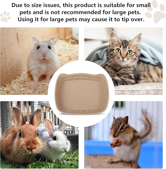 Disposable Cat Litter Boxes, 6-Pack - Compact & Leak-Proof Travel Trays with Cute Cat Ear Design for Small Cats/Kittens, Home & Car Use