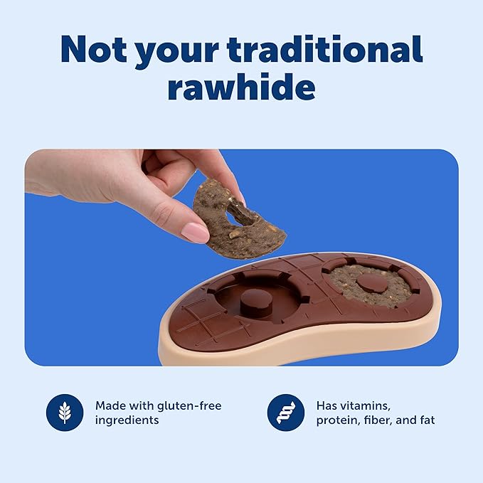 PetSafe Busy Buddy Natural Rawhide Rings - Long-Lasting Chew Refills - Quality Ingredients - Peanut Butter & Original Rawhide Flavored Treat Rings - Size C - 24-Pack