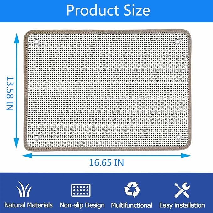 Cat Nail File Scratcher- Natural Sisal Scratching Pad with 80-Grit Aluminum Oxide, Wall/Floor Cat Scratcher is Ideal for Trimming Cat Nails & Furniture Protection