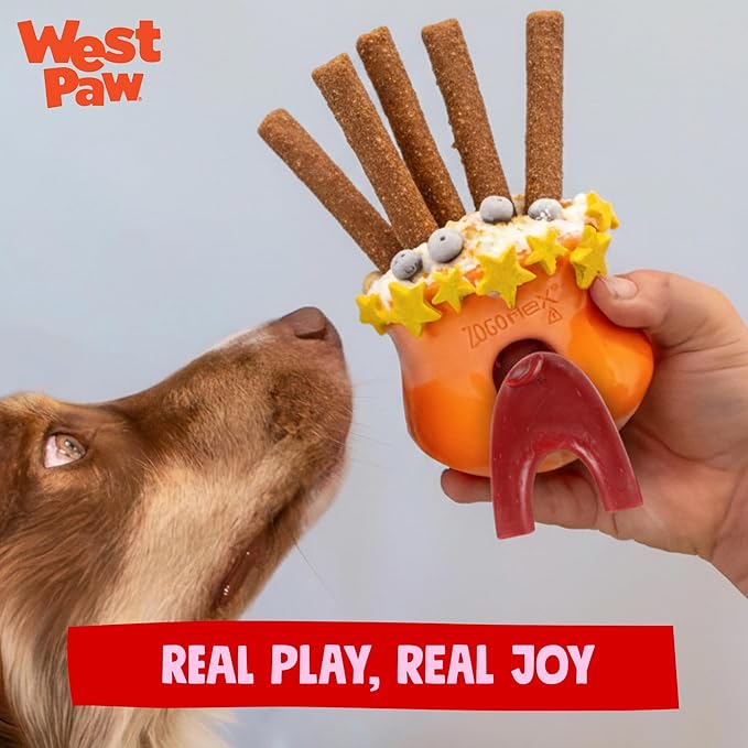 WEST PAW Toppl Stopper Durable Freezer Insert Accessory for Dog Treat Toy- Secure Leak Proof Design for Mess Free Prep of Frozen Fillings and Easy Clean Up - Ruby/Bubblegum