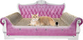 Luxury Cardboard Cat Scratcher Sofa Bed, Couch Shaped Scratching Board with Catnip, Scratcher for Indoor Cats, Large Pink
