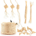 Cat Chew Toy-Natural Loofah Raffia Catnip Toys-7pcs Handmade Gum Massage Teether w/ Cat Wand Toy, Interactive Teeth Cleaning,Kitten Chew Stick for Aggressive Chewers, Safe Bite Relief & Stress Relief