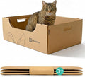 3-Pack Jumbo Disposable Cat Litter Box, Waterproof Cardboard Litter Box, Foldable & Portable for Travel and Home, Recyclable Disposable Litter Box