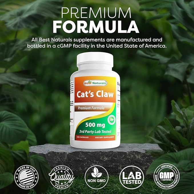 Best Naturals Cat's Claw Capsule, 500 mg, 240 Count