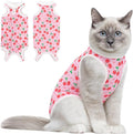 Coppthinktu Cat Recovery Suit Female Cats Onesie for Cats, Breathable Cat Surgery Suit for Surgical Abdominal Wounds Skin Diseases, Cute Kitten Spay Recovery Suit E-Collar Alternative Anti Licking