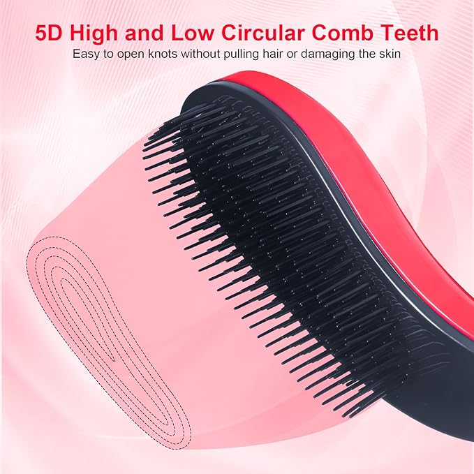 Small Dog Brush - Puppy Hair Brush- Grooming Tool for Teddy, Yorkies, Maltese, Shih Tzu, Chihuahua (Rose Red)