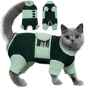 Cat Anxiety Relief Clothes, Flexible Cat Calming Vest with Hook&Loop, Ideal for Loud Noises, Fireworks, Separation, Travel, Thunderstorms, Reduce Anxiety Comfortable Wrap for Cats, Green Medium