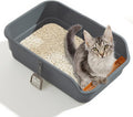Gefryco Senior Cat Litter Box Low Entry Extra Large Litter Box for Indoor Cats Corner Low Cat Pan