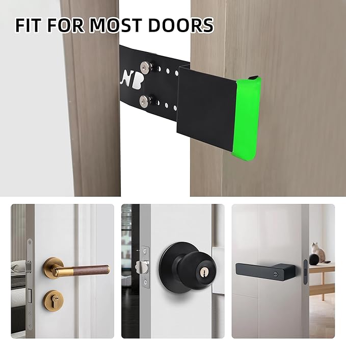 Neobay Steel Cat Door Latch, Door Prop for Cats Keep Dogs Out of Cat Feeding Station & Litter Box, Cat Door Stopper with Silicone Anti-Collision Pad, Alternative to Interior Pet Door,Steel Black