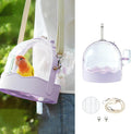 MANON ROSA Bird Carrier Cage with Water Bottle, Portable Travel Carry Case for Small Pets: Lovebird, Budgie, Parakeet, Cockatiel, Conures (Purple)