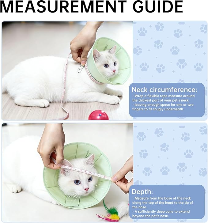 Touchdog Soft Cat Cone Collar, Waterproof Recovery Collar for Cats After Surgery, Lightweight Elizabethan Collar for Kittens, Small to Large