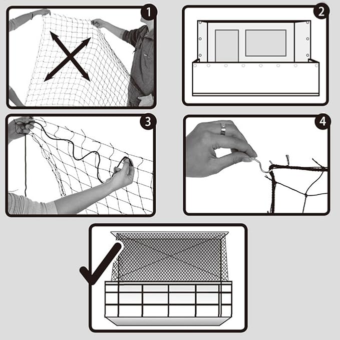 Cat Balcony Net - Cat Safety Net for Balcony | Anti Fall Pet Fence Nets | Pet Anti-Escape Net | Transparent Pet Protection Net | Steel Wire Protective Cover for Balconies Window Enclosures