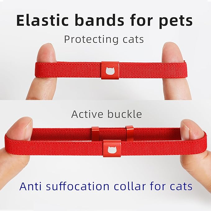 Minimalist Stretch Lightweight Custom Engraved Cat Collar with Name Tag Personalized Cat Collars for Kitten Boy & Girl Cats (Silver White, Collar with ID Tag)
