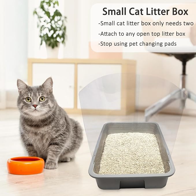 YOILES 3PCS Cat Litter Box Pee Shields,Transparent Easy Clean Splash Guard for Open Top Litter Pan 14.5×11.5in- Litter Box Not Included (3, Clear)