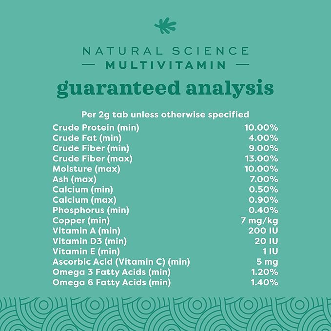Oxbow Natural Science Multi-Vitamin, High Fiber Supplement for Rabbits & Guinea Pigs, Made with Timothy Hay, Multi-Pet Households, Omega 3 & 6 Fatty Acids, Made in USA, 4.2 oz Bag