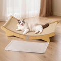 Extra Large Cat Scratcher Bed for Indoor Cats, Cats Scratcher Sofa with Sisal Scratch Mat & Soft Washable Mat, Wooden Cat Furniture Hammock Lounger for Lounge, Sleep, Scratch