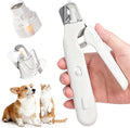 2 in 1 Dog Nail Clippers & Dog Nail Grinder for Large Medium Small Dogs Cats Claw Trimmer with 2 LED Lights & Splash Guard, Ultra-Quiet, USB Rechargeable Pet Claw Care Grooming