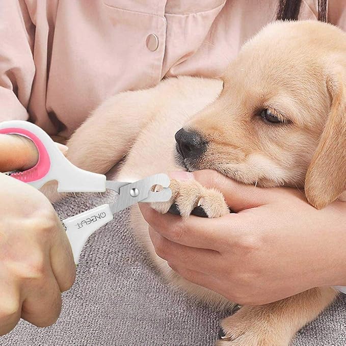 OneCut Pet Nail Clippers, Update Version Cat & Kitten Claw Nail Clippers for Trimming, Professional Pet Nail Clippers Best for a Cat, Puppy,Rabbit, Kitten & Small Dog,Sharp & Safe (Pink)