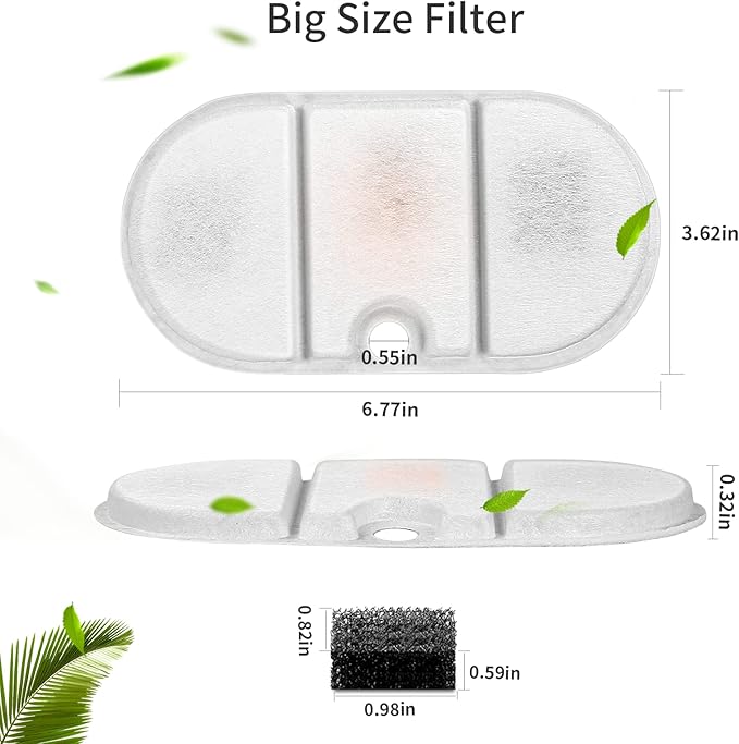 16 Packs Replacement Cat Water Fountain Filters Compatible with PETLIBRO Capsule Pet Water Fountain: PLWF002,71oz/2.1L Ultra Quiet-BPA-Free, Two Flow Modes Pet Dispenser