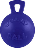 Jolly Pets Tug-n-Toss Heavy Duty Dog Toy Ball with Handle, 4.5 Inches/Small, Blue (445 BL)