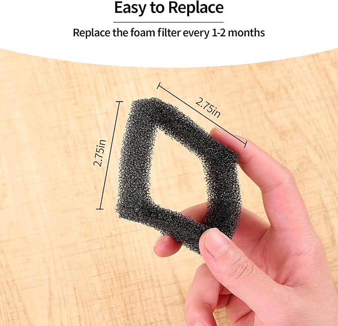 Vividorama Replacement Foam Filter for 3L/ 101oz Cat Water Fountain, 8 Sponge Foam Filters, Black
