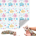 Cat Grooming Wrap, Self-Adherent Soft Cat Blanket to Wrap, Nail Clipping, Anti-Bite, Anti-Scratch, Anti-Escape Calming Wrap (Ocean, 3-6 lbs)
