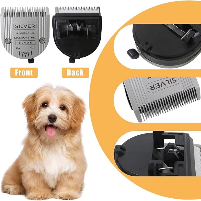 2025 2 Pack Detachable Adjustable Pet Dog Grooming Clipper 5-in-1 Blade Replacement Fit for W-AHL Professional Animal Blade, for Grooming, Clipping, Trimming Dogs, Cats, Horses, Livestock