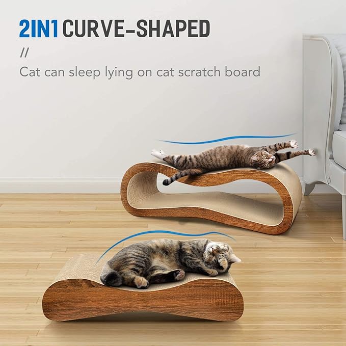Simple Delxue Cat Scratcher,2 in 1 Cat Scratching Board,Cat Cardboard,Scratch Lounger,Large,27.56 x9.45 x8.86 inch