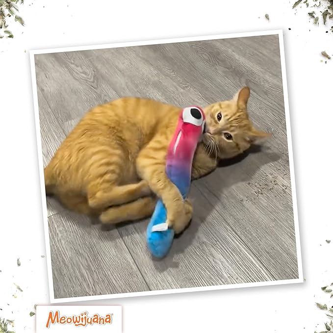 Meowijuana Kicker Toy for Cats | Get Kickin' Gummy Worm | Refillable Kicker Catnip Toy | Promotes Play and Cat Health | Includes Potent Hand Harvested Catnip Grown in North America