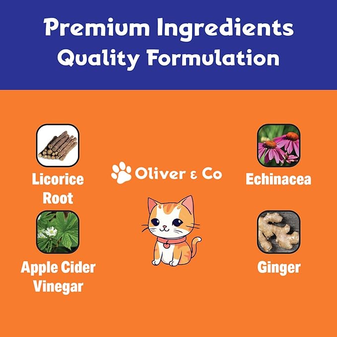 Natural Mange Treatment Cats - Feline Mange Treatment - May Help to Reduce Dry, Itchy, Red Skin, & Much More - Cat Immune Support - Cat Dandruff Treatment - 1 fl oz - Chicken Flavor