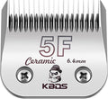 KBDS Detachable Pet Dog Grooming Ceramic Clipper Blades,Compatible with Most Andis,Oster A5/A6,Wahl KM Series Clippers,Size 5FC 1/4'' Inch 6.4mm Cut Length, 5F Blade