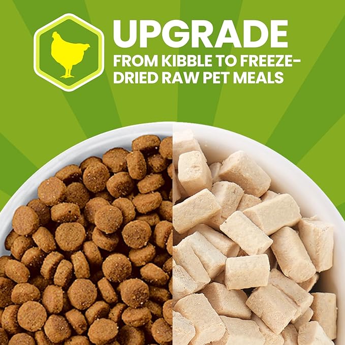 OPET Freeze Dried Raw Cat Food, Chicken & Salmon Oil Recipe, Complete & Balanced Meal or Topper, Healthy, Grain Free, High Protein Raw Cat Freeze Dried Treats (10 oz, Chicken)