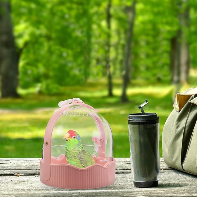 VALICLUD Portable Parrot Travel Cage with Large Ventilated Space Lightweight Bird Carrier for Outdoor Use and Bird Watching Small Parakeet Cage with Handle Suitable for Travel