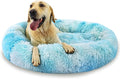 Calming Dog Bed for Big Dogs, 39'' Round Anti-Anxiety Warm Fluffy Plush Faux Fur Bed, Soft Anti-Slip Donut Washable Big Pet Bed, Cozy Big Dogs Bed, Fits up to 100 lbs Pets