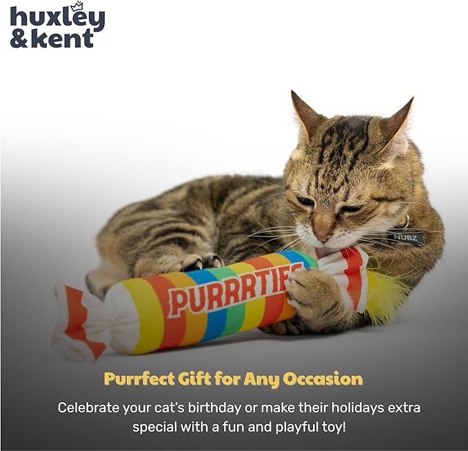 Huxley & Kent Kicker Plush Cat Toy - Interactive Catnip Toy for Cats & Kittens - Soft Canvas for Kicking & Batting - Fun Indoor Play - Purrrties Kicker