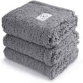 1 Pack 3 Calming Blankets Fluffy Premium Fleece Pet Blanket Soft Sherpa Throw for Dog Puppy Cat Grey Medium (30“x20'')