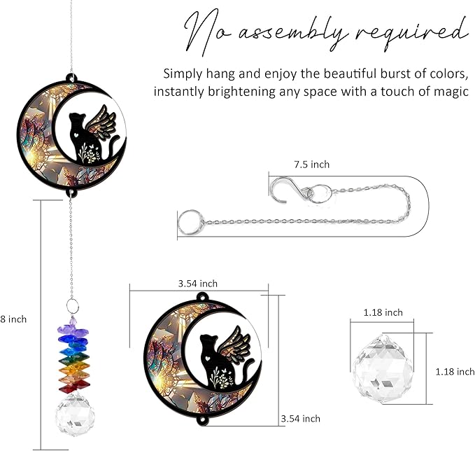 2 Layered Ornament Suncatcher - Mother's Day Father's Day Christmas Birthday Gifts for Cat Lover - Cats Memorial Keepsake - Pet Sympathy Ornaments - Memorial Gift - Ornament for Loss of Cats