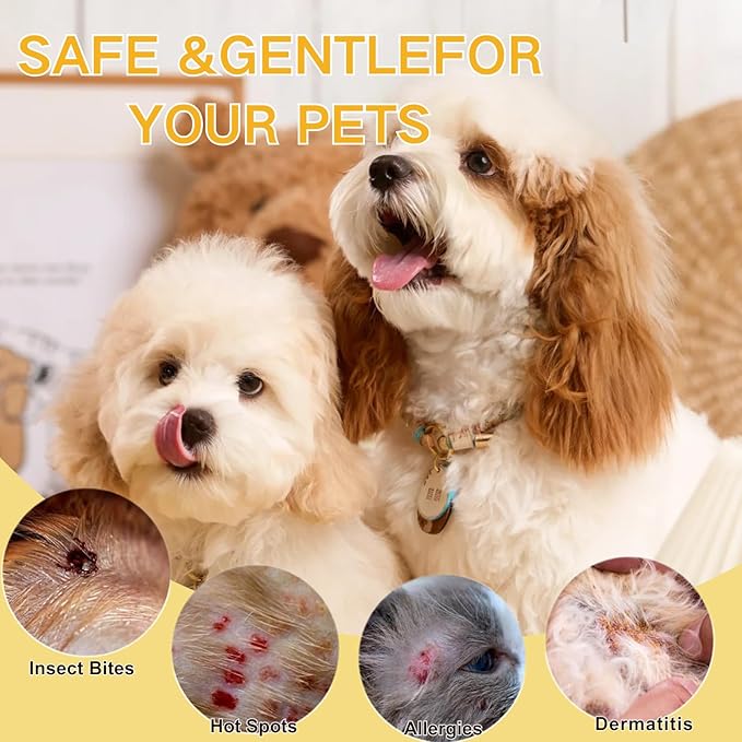 2Pcs Pet Skin Treatment Spray for Dogs & Cats, Reduces Scratching, Cat Itchy Skin Treatment
