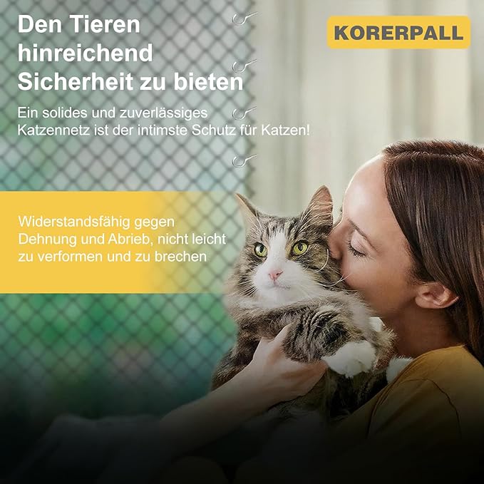 Cat Netting Includes Installation Nails, 10X26Ft Balcony Netting Made of Thickened Steel Wire to Prevent Scratching and Chewing, Ideal for Catio Safety and Balcony Protection