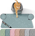 Cat Litter Mat Large Trapping Mat Premium Silicone Rubber 23.5x16 Light Blue, Waterproof and BPA Free Kitty Litter Box Mat, Easy to Clean and Keeps The Floor Tidy