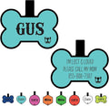 Silicone Silent Dog Tag Personalized with 5 Lines of Custom Deep Engraved Durable Soundless Pet ID Name Tag Bone Tiffany