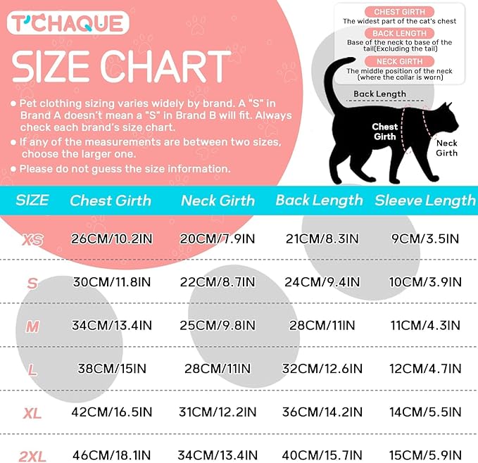 T'CHAQUE Sticky Hair Cat Onesie - Soft Long Sleeve Cat Pajamas, Anti-Shedding,Surgery Recovery Suit, Wound Protection & Preventing Licking, Kittens Sweaters for Male Female, Darkgray-S